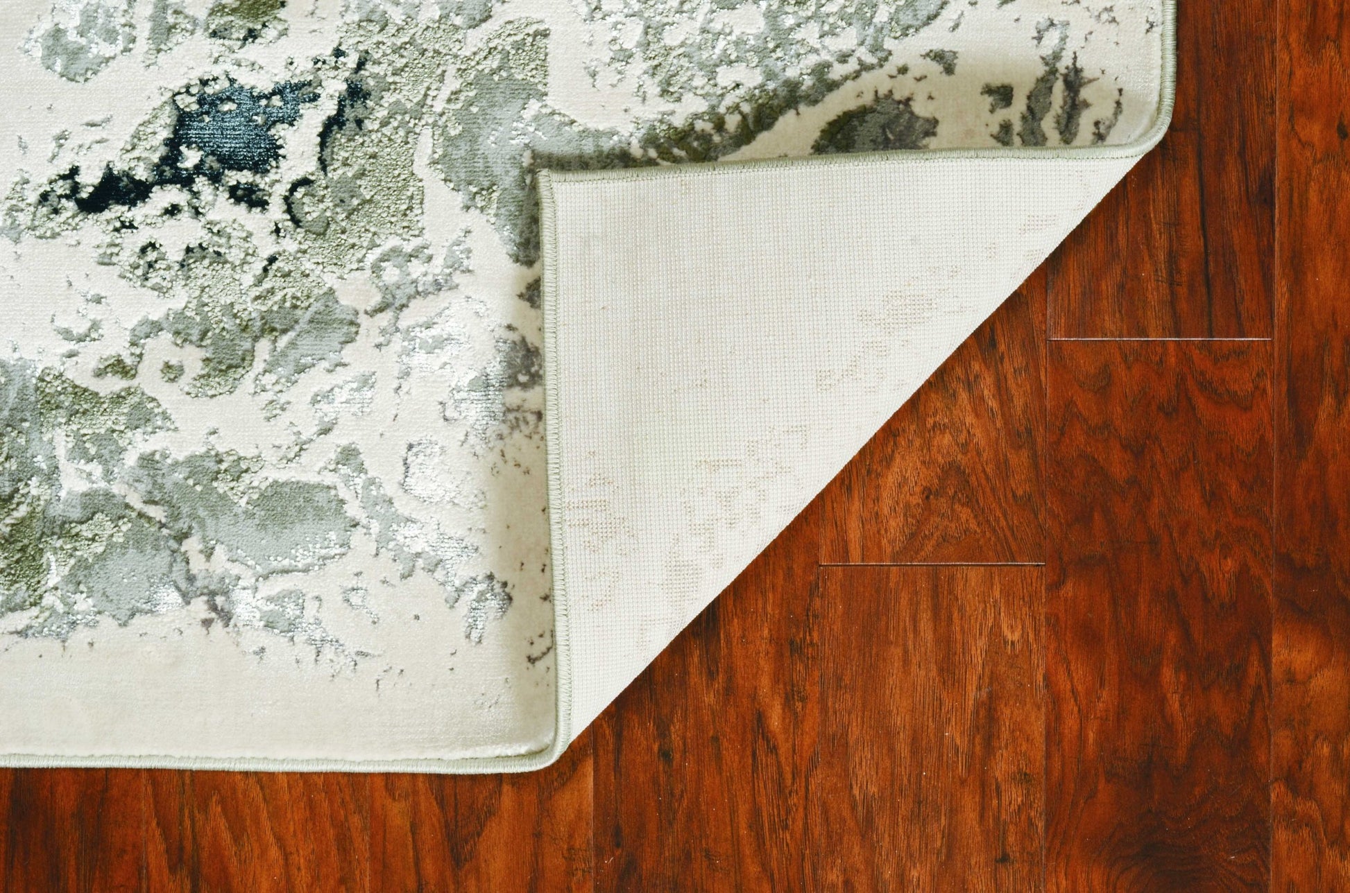 8' X 11' Silver And Black Abstract Area Rug-Area Rugs-DECOROLALA