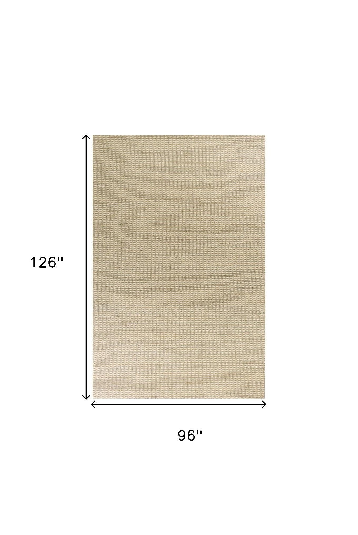 8' X 11' Tan And Ivory Hand Woven Area Rug-Area Rugs-DECOROLALA