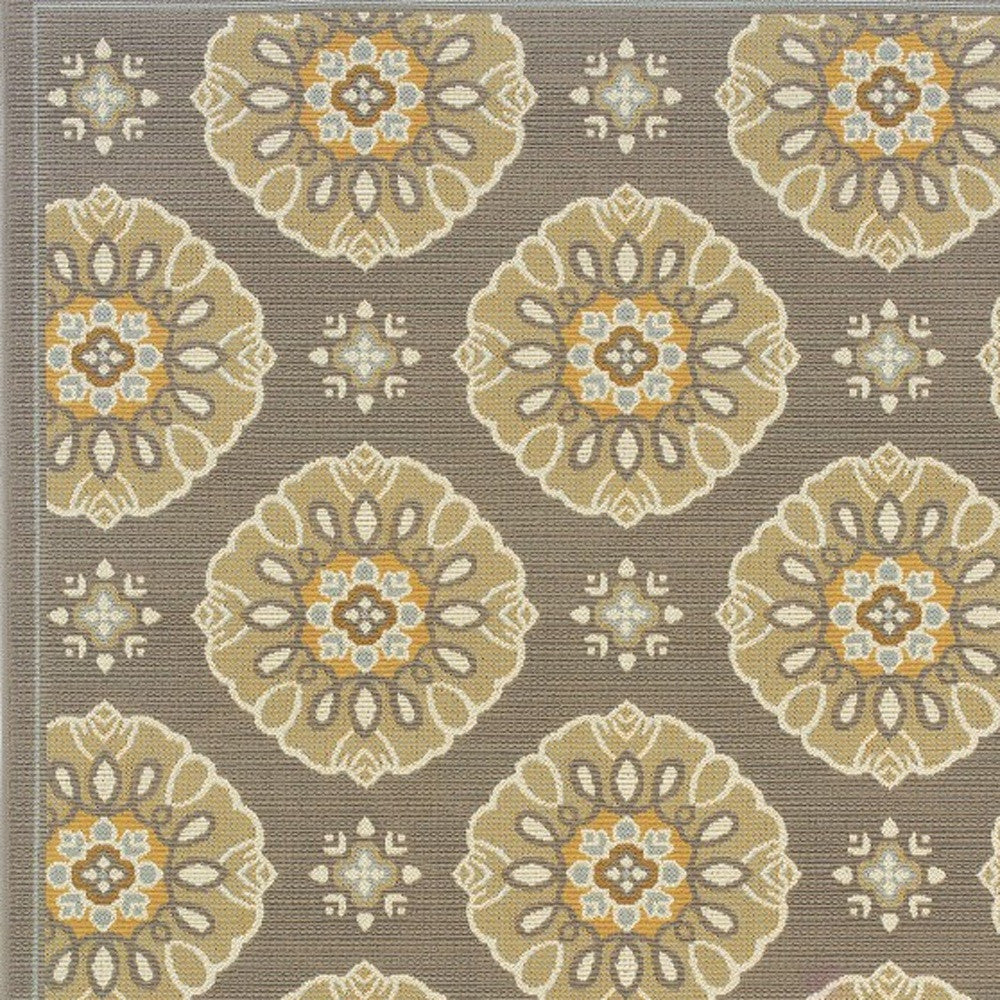 8' X 13' Gray Moroccan Indoor Outdoor Area Rug-Outdoor Rugs-DECOROLALA