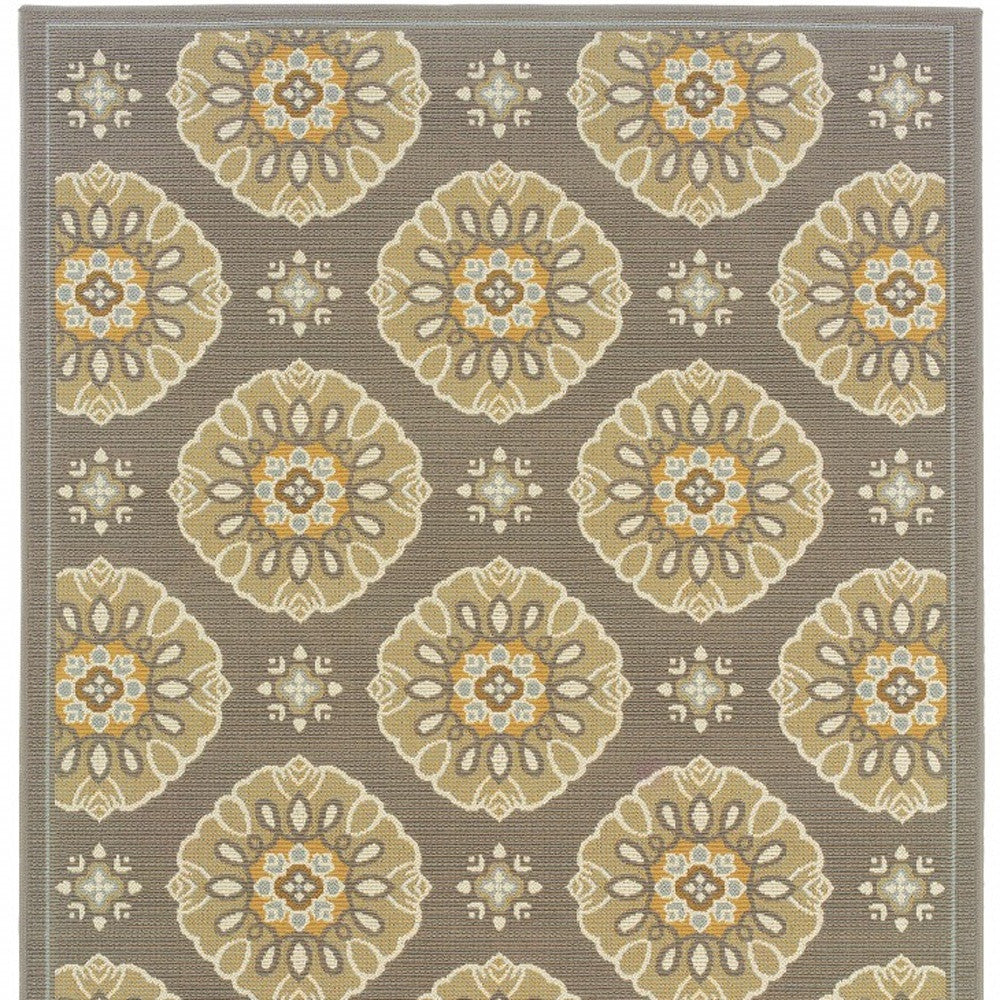 8' X 13' Gray Moroccan Indoor Outdoor Area Rug-Outdoor Rugs-DECOROLALA