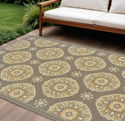 8' X 13' Gray Moroccan Indoor Outdoor Area Rug-Outdoor Rugs-DECOROLALA