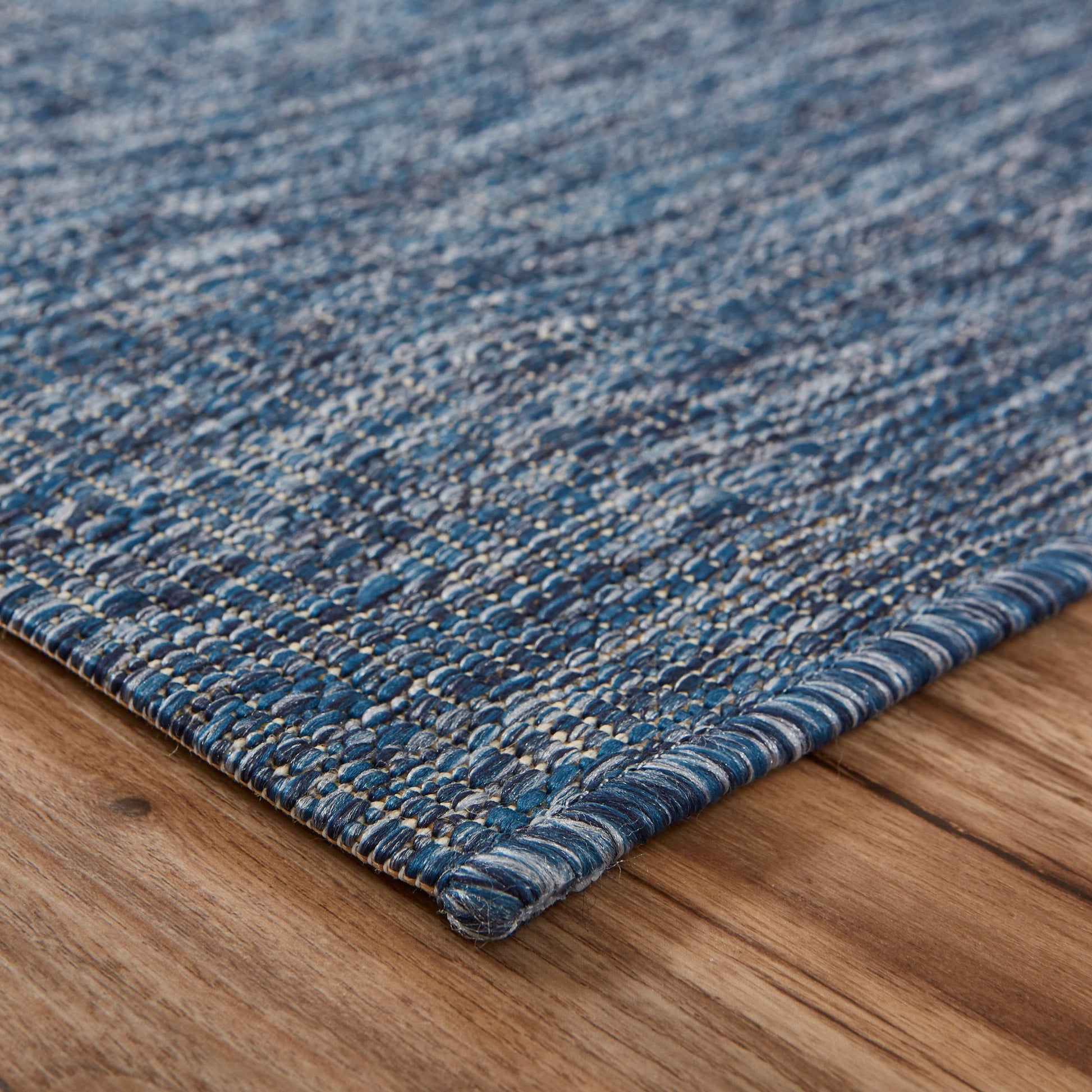 8' X 9' Blue And Gray Indoor Outdoor Area Rug-Outdoor Rugs-DECOROLALA