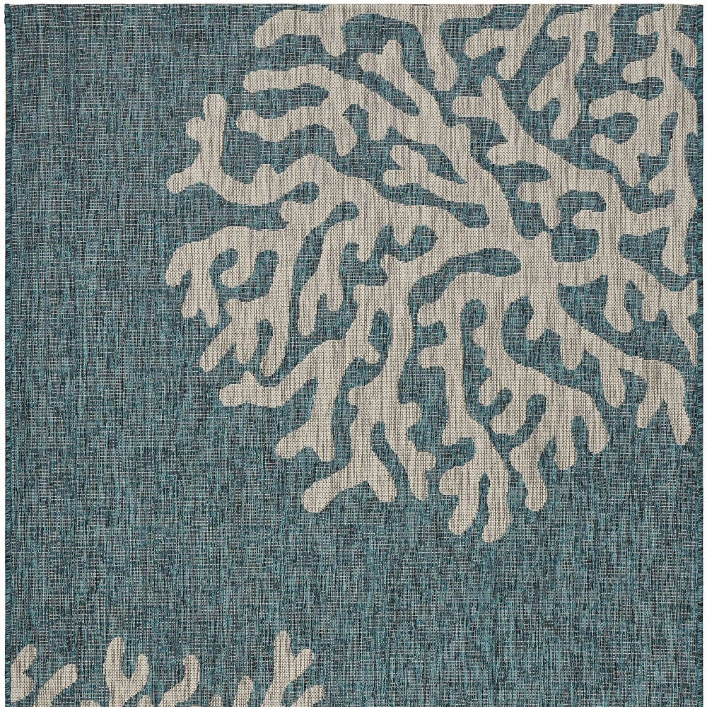 8' X 9' Blue Indoor Outdoor Area Rug-Outdoor Rugs-DECOROLALA