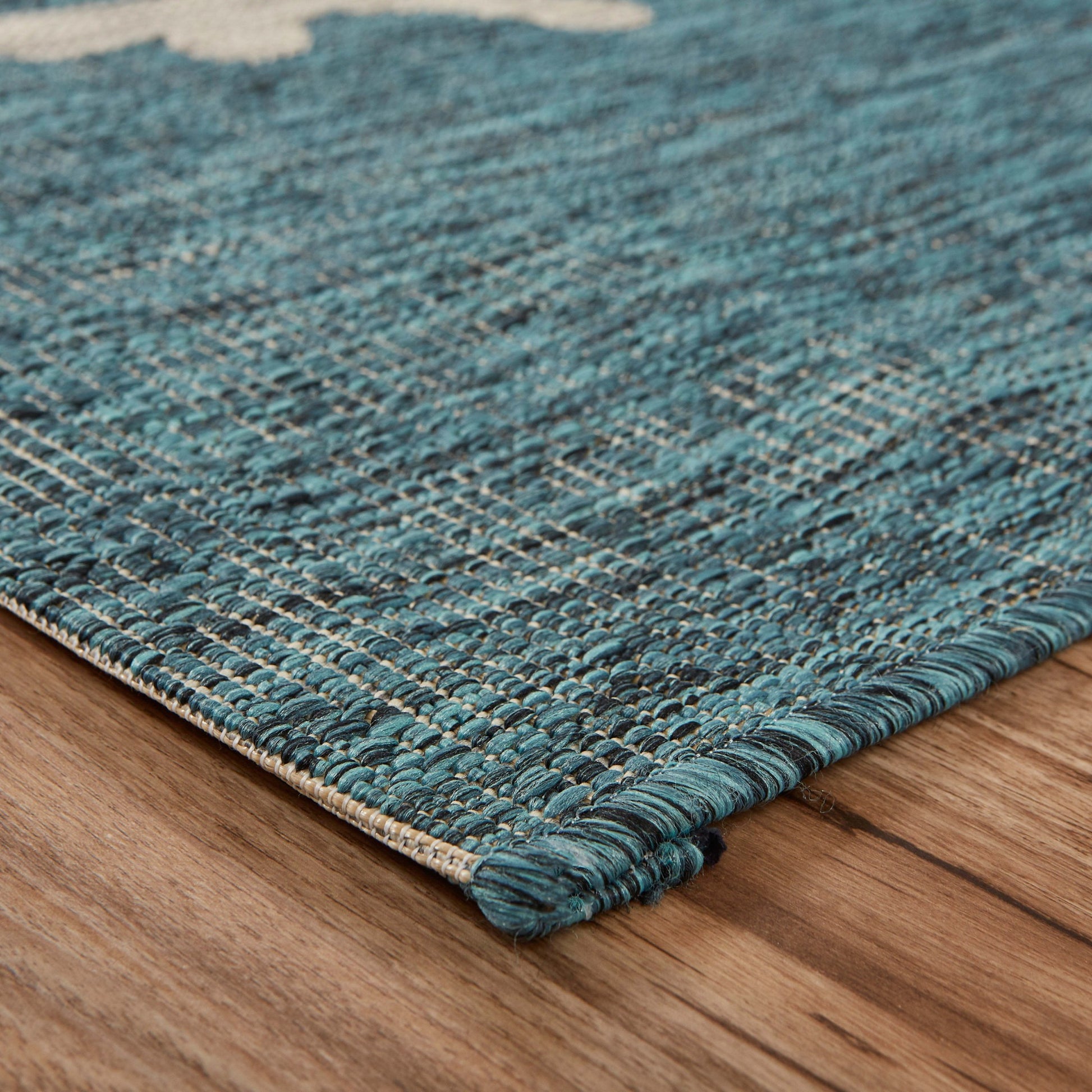 8' X 9' Blue Indoor Outdoor Area Rug-Outdoor Rugs-DECOROLALA