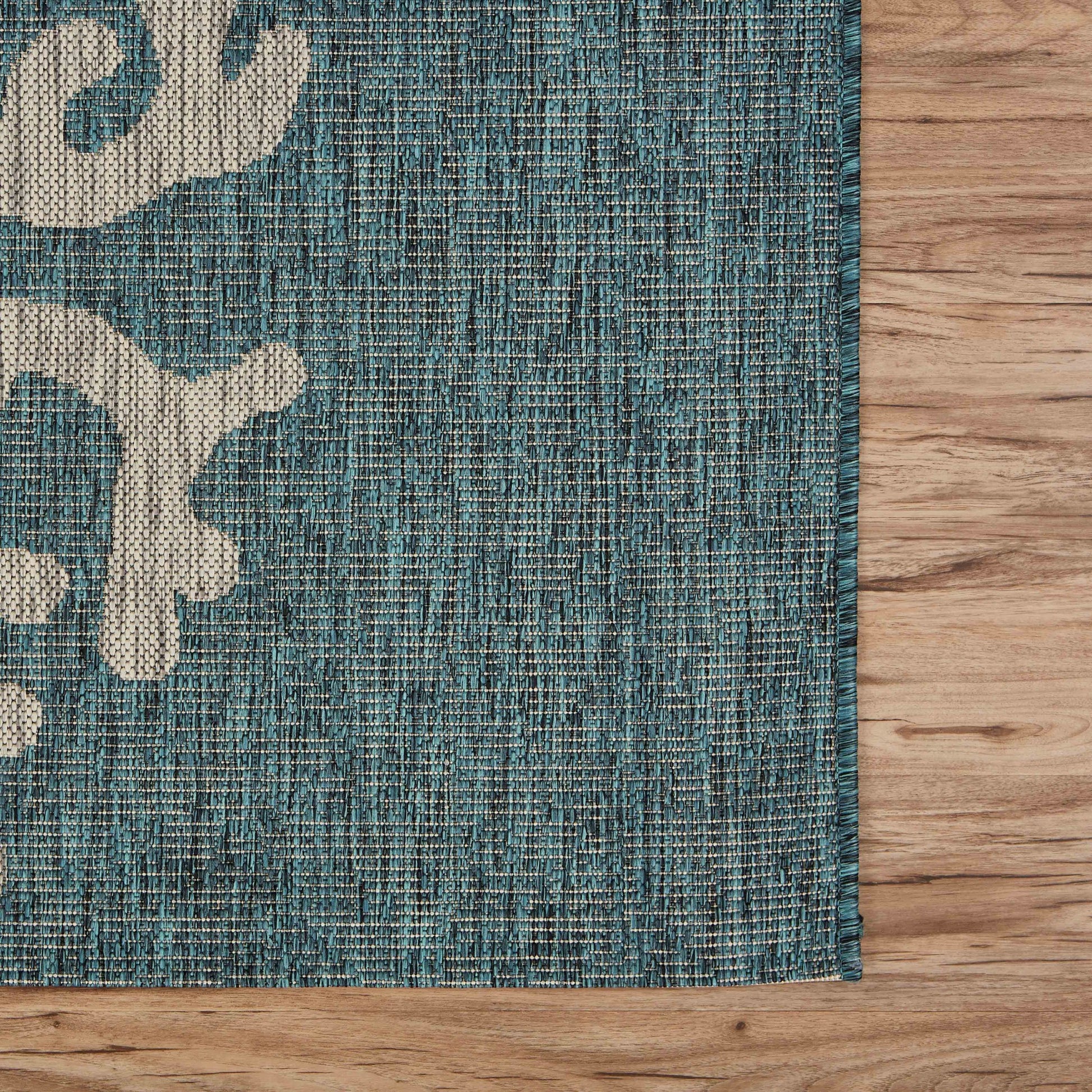 8' X 9' Blue Indoor Outdoor Area Rug-Outdoor Rugs-DECOROLALA
