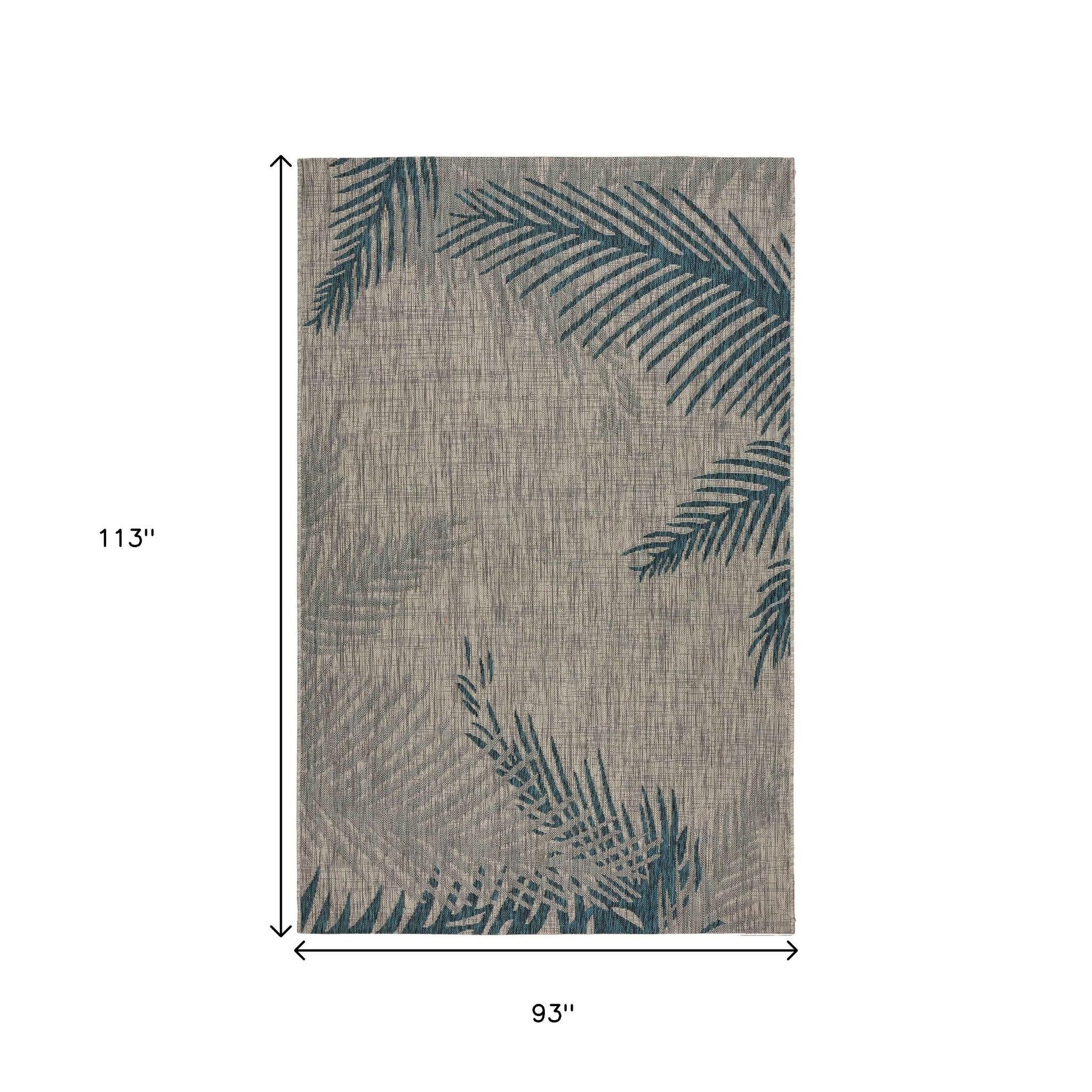 8' X 9' Gray Indoor Outdoor Area Rug-Outdoor Rugs-DECOROLALA
