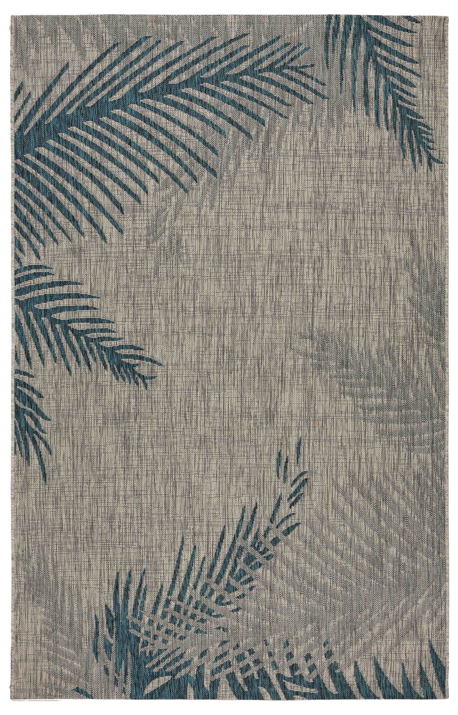 8' X 9' Gray Indoor Outdoor Area Rug-Outdoor Rugs-DECOROLALA