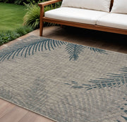 8' X 9' Gray Indoor Outdoor Area Rug-Outdoor Rugs-DECOROLALA