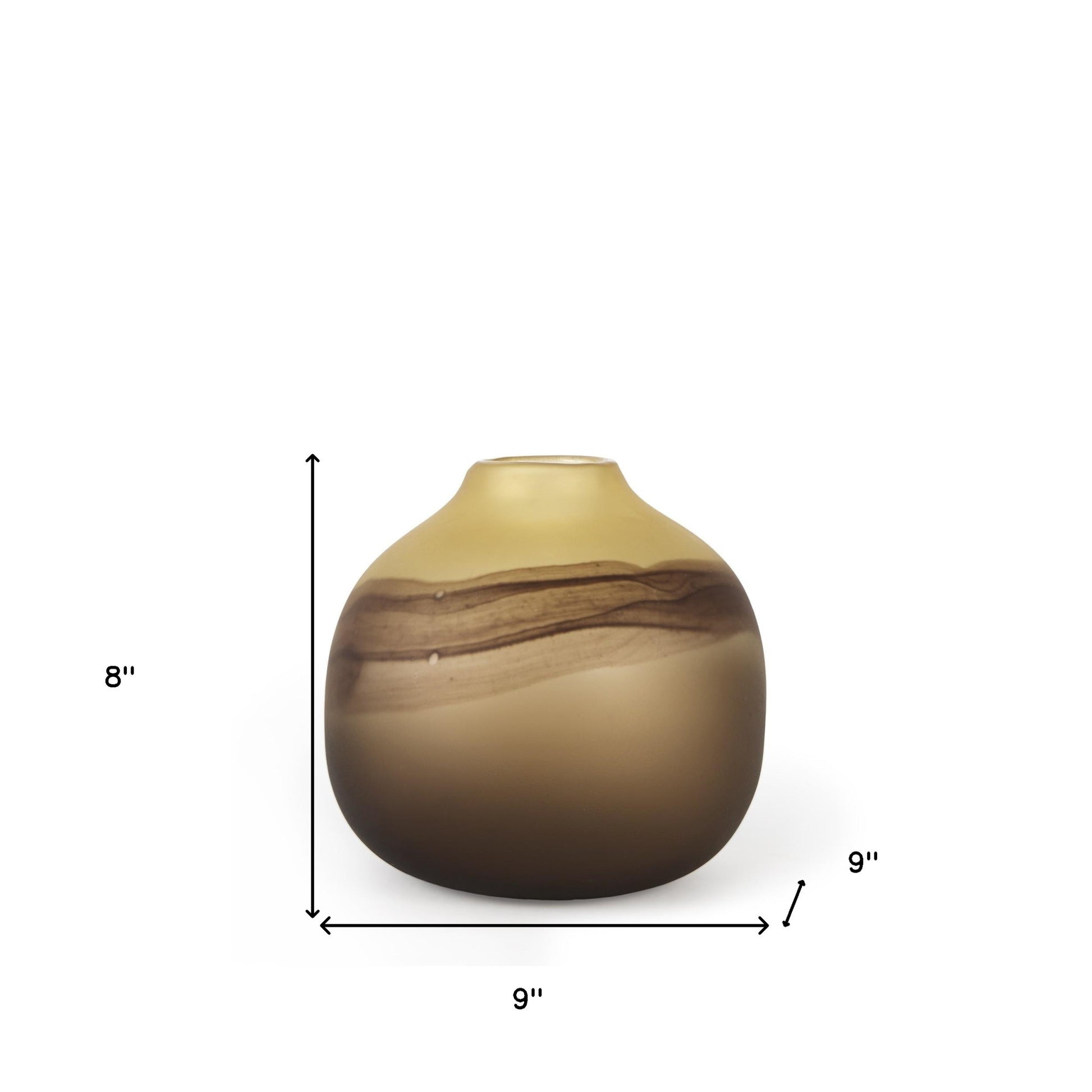 8" Yellow Abstract Cylinder Crystal Glass Table Vase-Vases-DECOROLALA