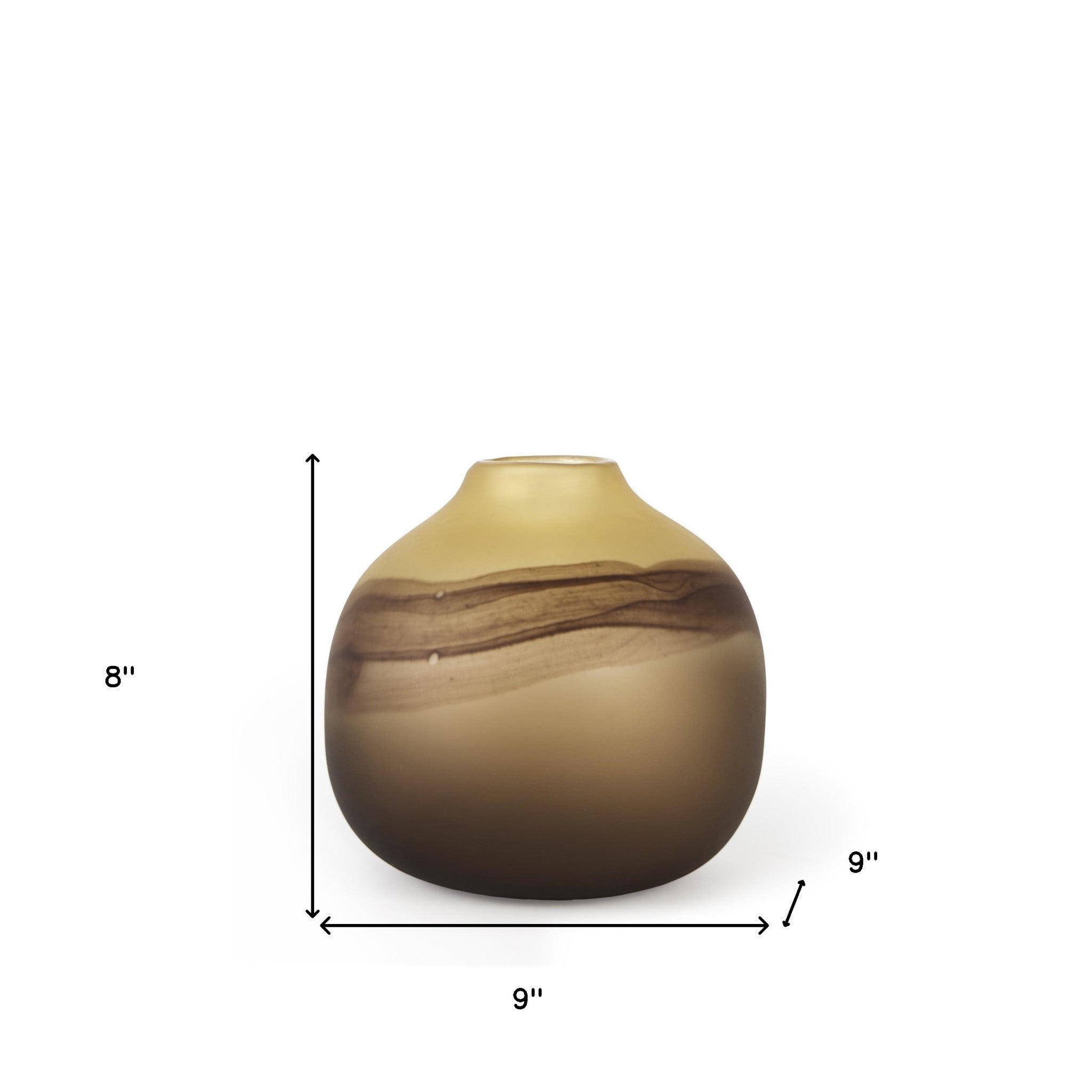 8" Yellow Abstract Cylinder Crystal Glass Table Vase-Vases-DECOROLALA