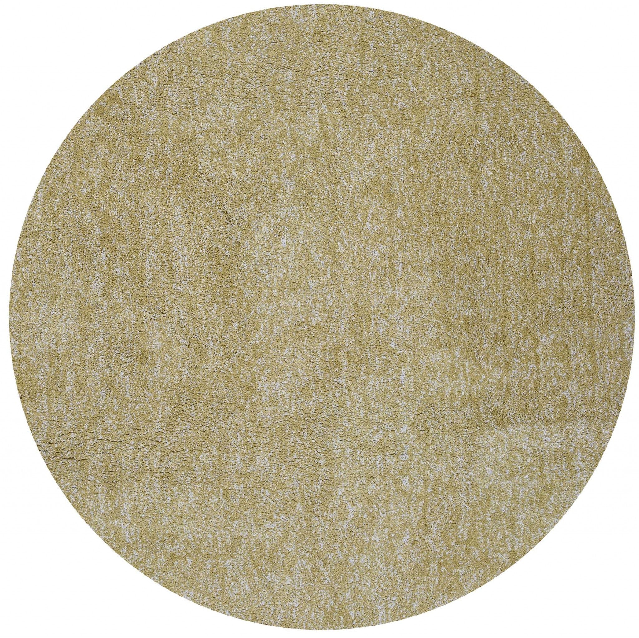 8' Yellow Hand Woven Round Rug-Area Rugs-DECOROLALA