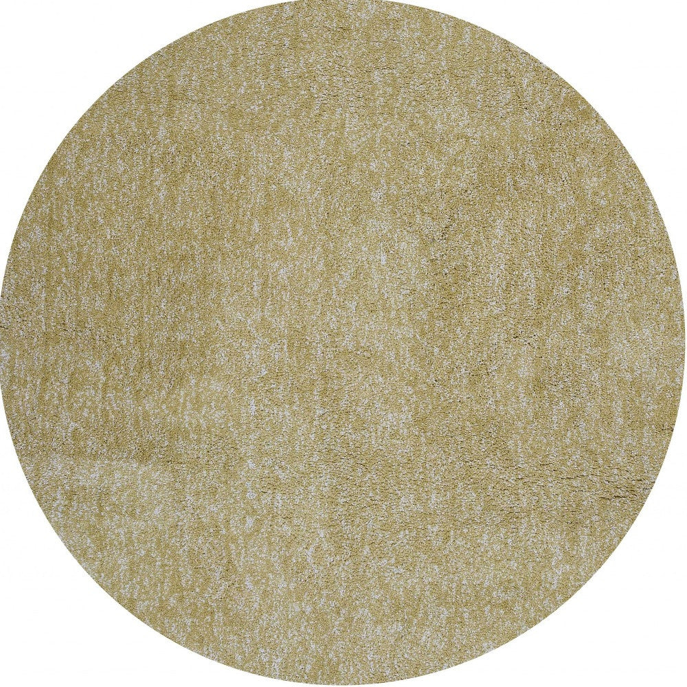 8' Yellow Hand Woven Round Rug-Area Rugs-DECOROLALA