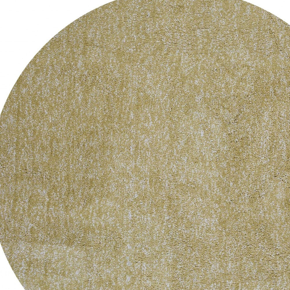 8' Yellow Hand Woven Round Rug-Area Rugs-DECOROLALA
