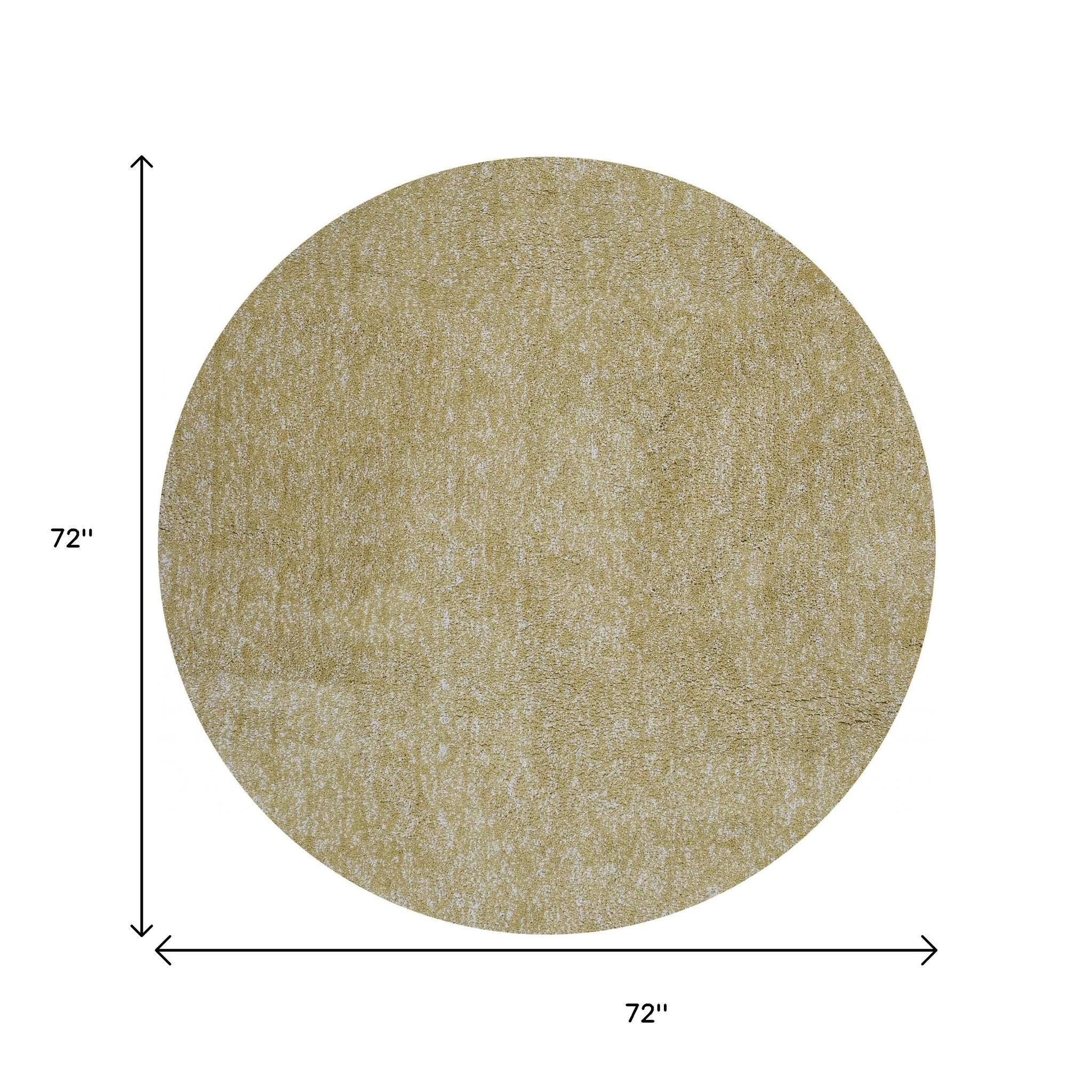 8' Yellow Hand Woven Round Rug-Area Rugs-DECOROLALA