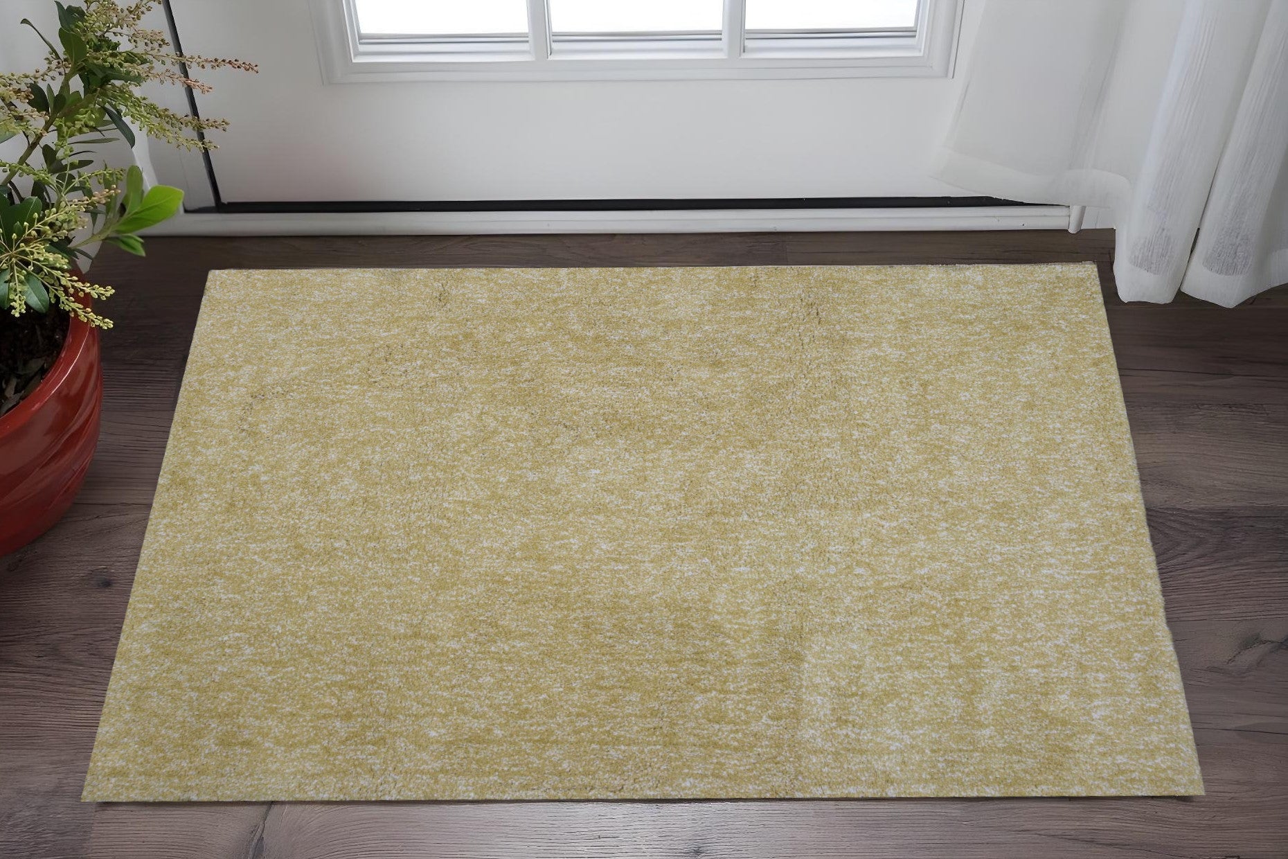 8' Yellow Hand Woven Round Rug-Area Rugs-DECOROLALA