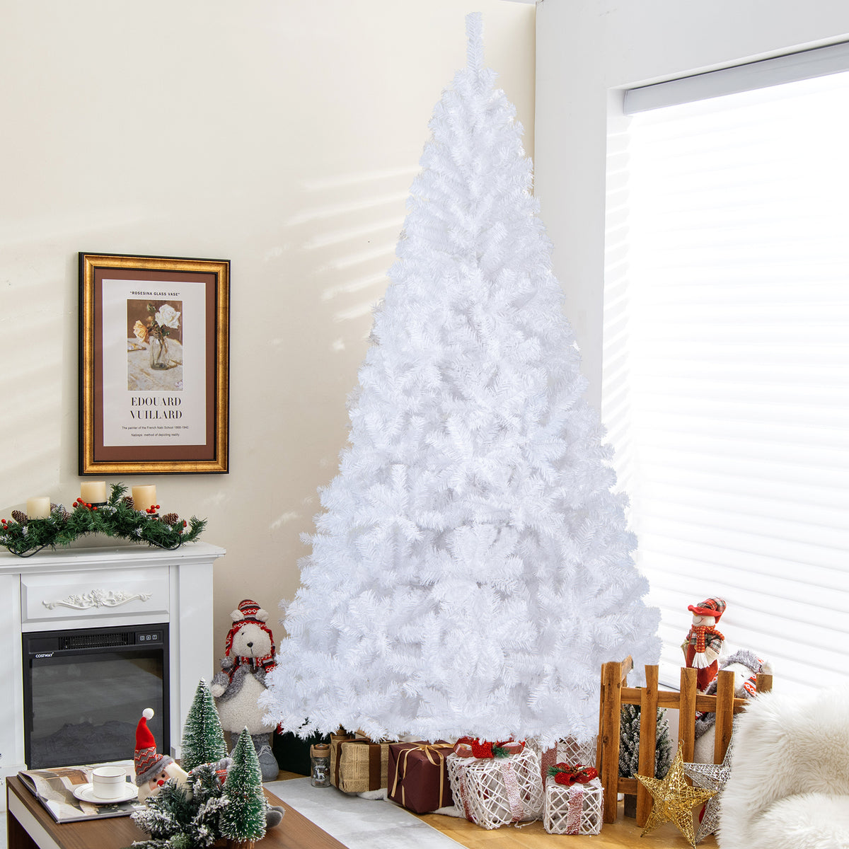 8 ft White Christmas Tree with Solid Metal Stand-8 ft-Christmas Trees-DECOROLALA