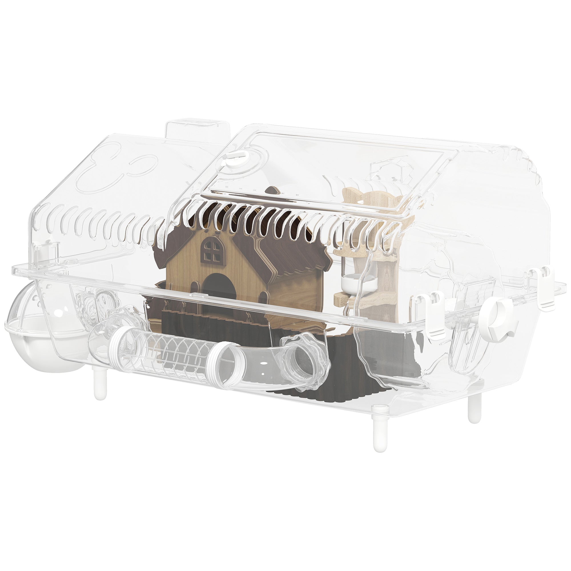 8 in 1 Hamster Cage with All Accessories for Dwarf Hamster, 21.5" x 11.8" x 12.6"-Small Animals-DECOROLALA