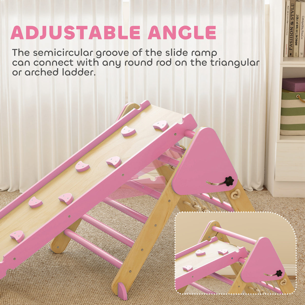 8-in-1 Pikler Triangle Set, Foldable Wooden Climbing Toys with Arch, Ramp and Ladder for Ages 18-48 Mouths-Toys & Games > Baby & Toddler Toys > Kids Gym & Playmats-DECOROLALA