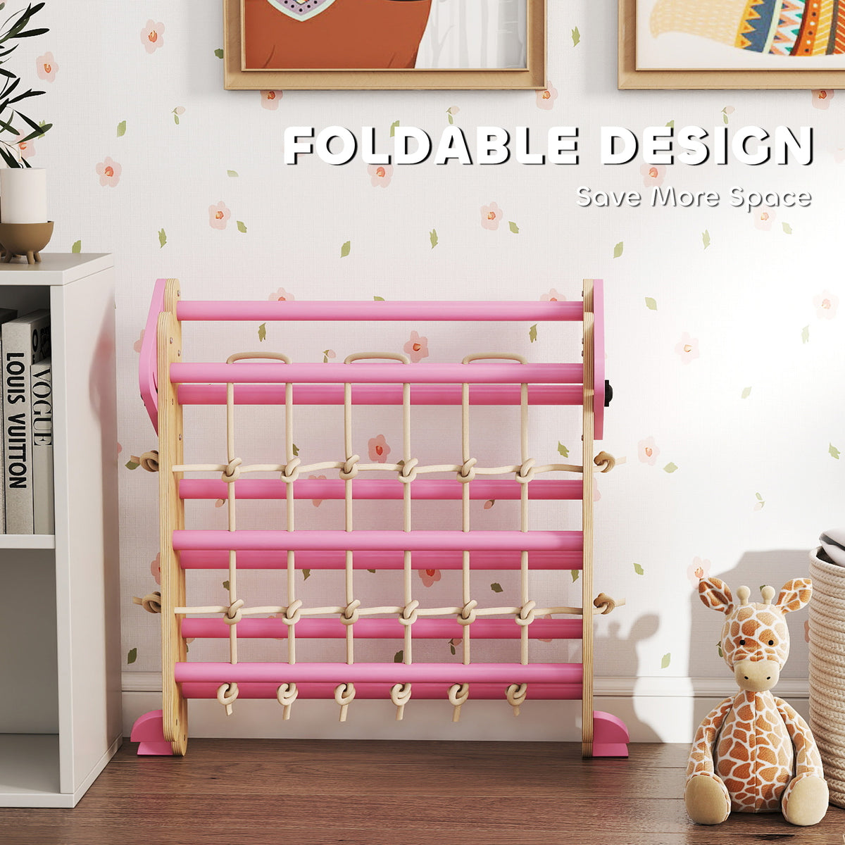 8-in-1 Pikler Triangle Set, Foldable Wooden Climbing Toys with Arch, Ramp and Ladder for Ages 18-48 Mouths-Toys & Games > Baby & Toddler Toys > Kids Gym & Playmats-DECOROLALA