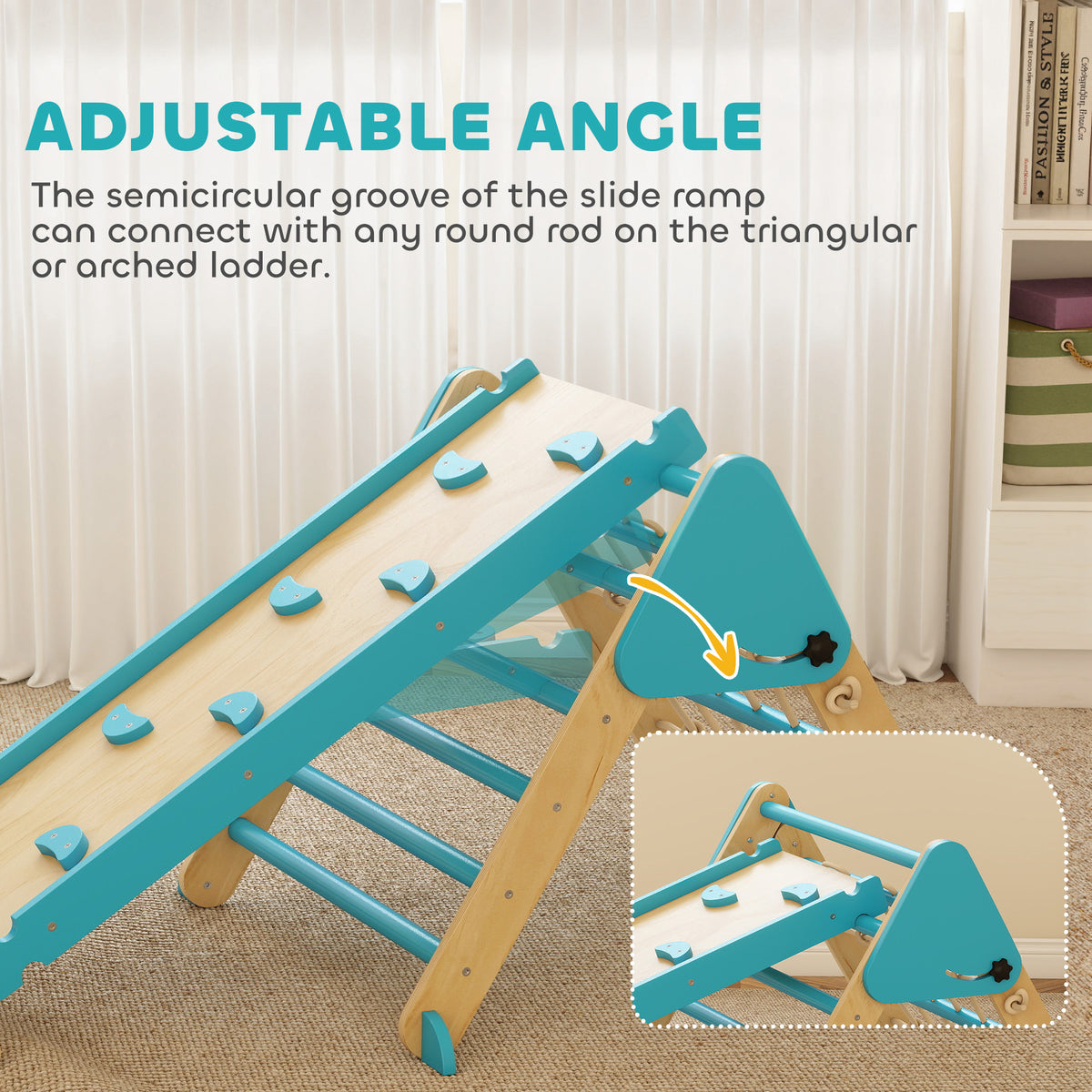 8-in-1 Pikler Triangle Set, Foldable Wooden Climbing Toys with Arch, Ramp and Ladder for Ages 18-48 Mouths-Toys & Games > Baby & Toddler Toys > Kids Gym & Playmats-DECOROLALA
