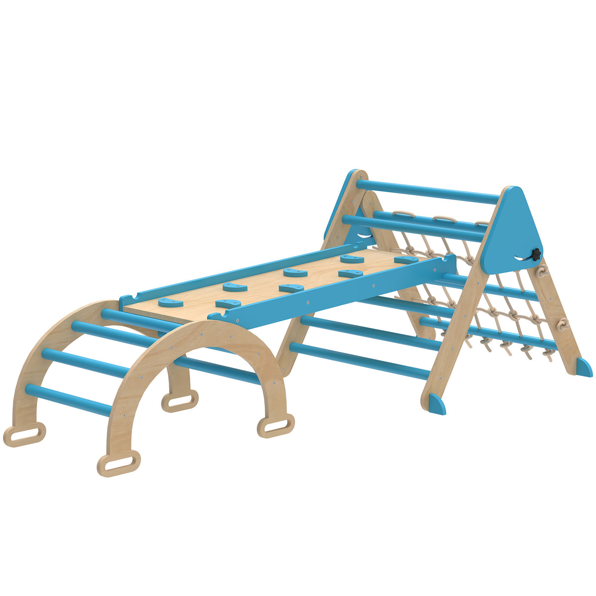 8-in-1 Pikler Triangle Set, Foldable Wooden Climbing Toys with Arch, Ramp and Ladder for Ages 18-48 Mouths-Toys & Games > Baby & Toddler Toys > Kids Gym & Playmats-DECOROLALA