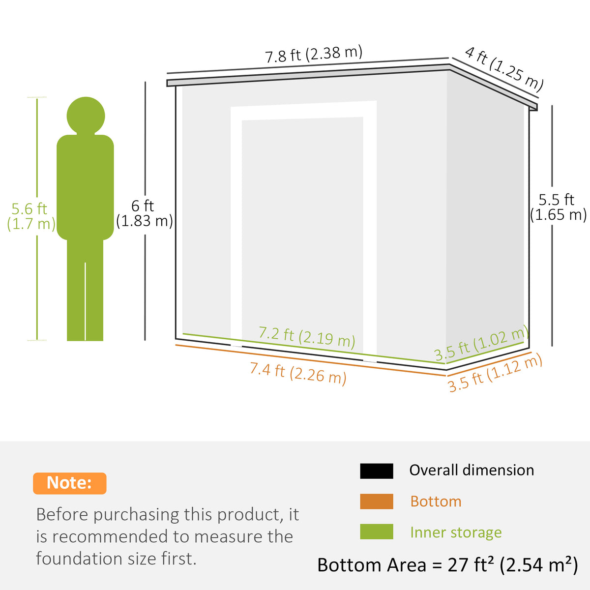 8' x 4' Resin Outdoor Storage Shed with Floor - Light Grey-Storage Sheds-DECOROLALA