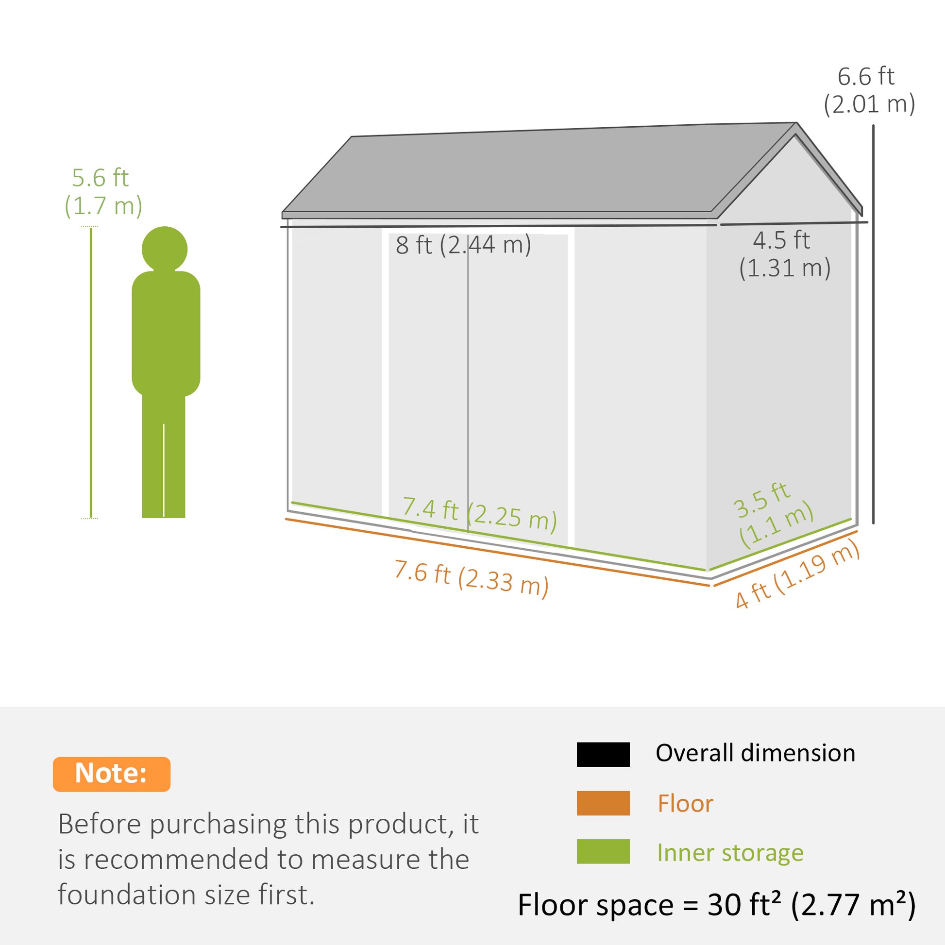 8 x 4 ft Plastic Garden Shed - Wood-Effect Dark Grey-Patio & Garden > Lawn & Garden > Sheds-DECOROLALA