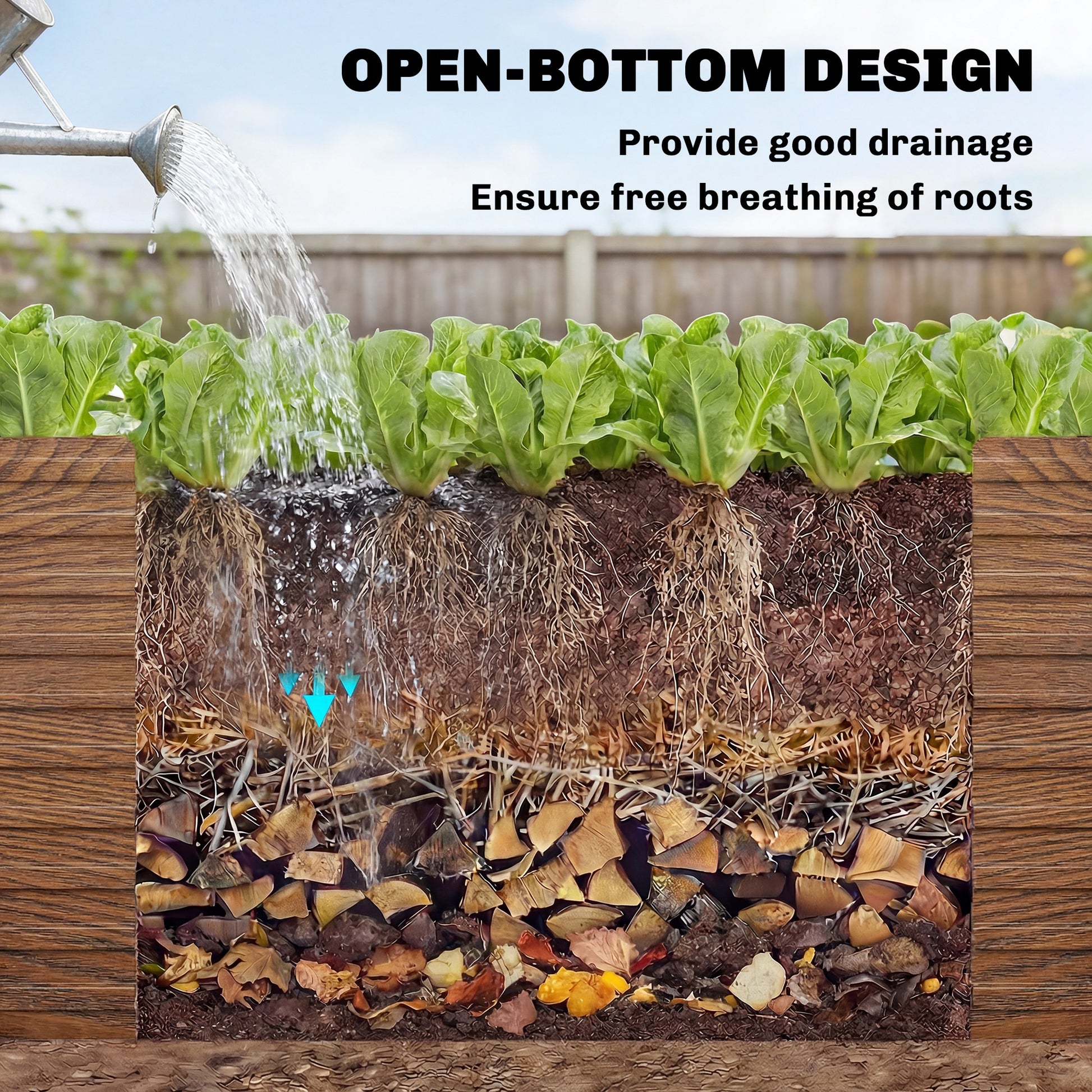 8' x 4' x 2' Raised Garden Bed - Dark Brown Wood Effect-DECOROLALA