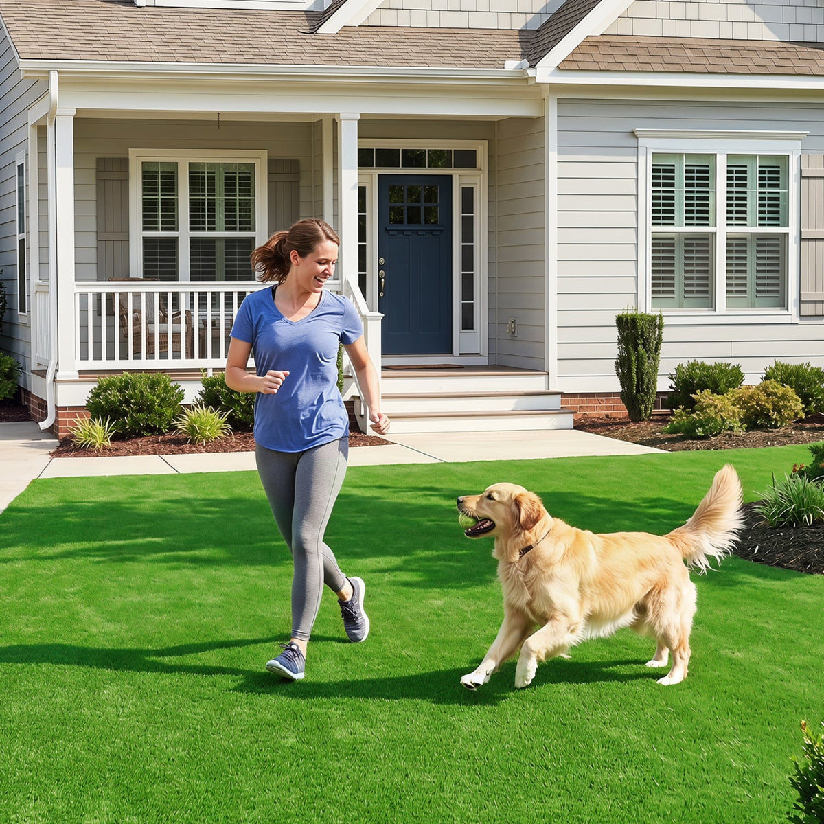 8 x 5 Feet Artificial Turf Rug with Low 0.3 inch Pile Height-S-Outdoor Decor-DECOROLALA