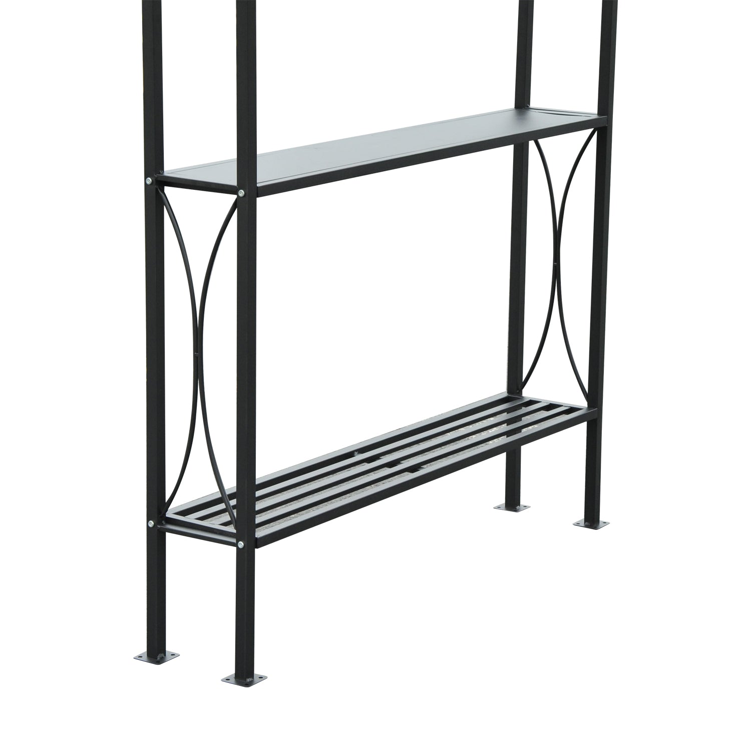 8' x 5' Grill Gazebo - Black Double Tiered Shelf-DECOROLALA
