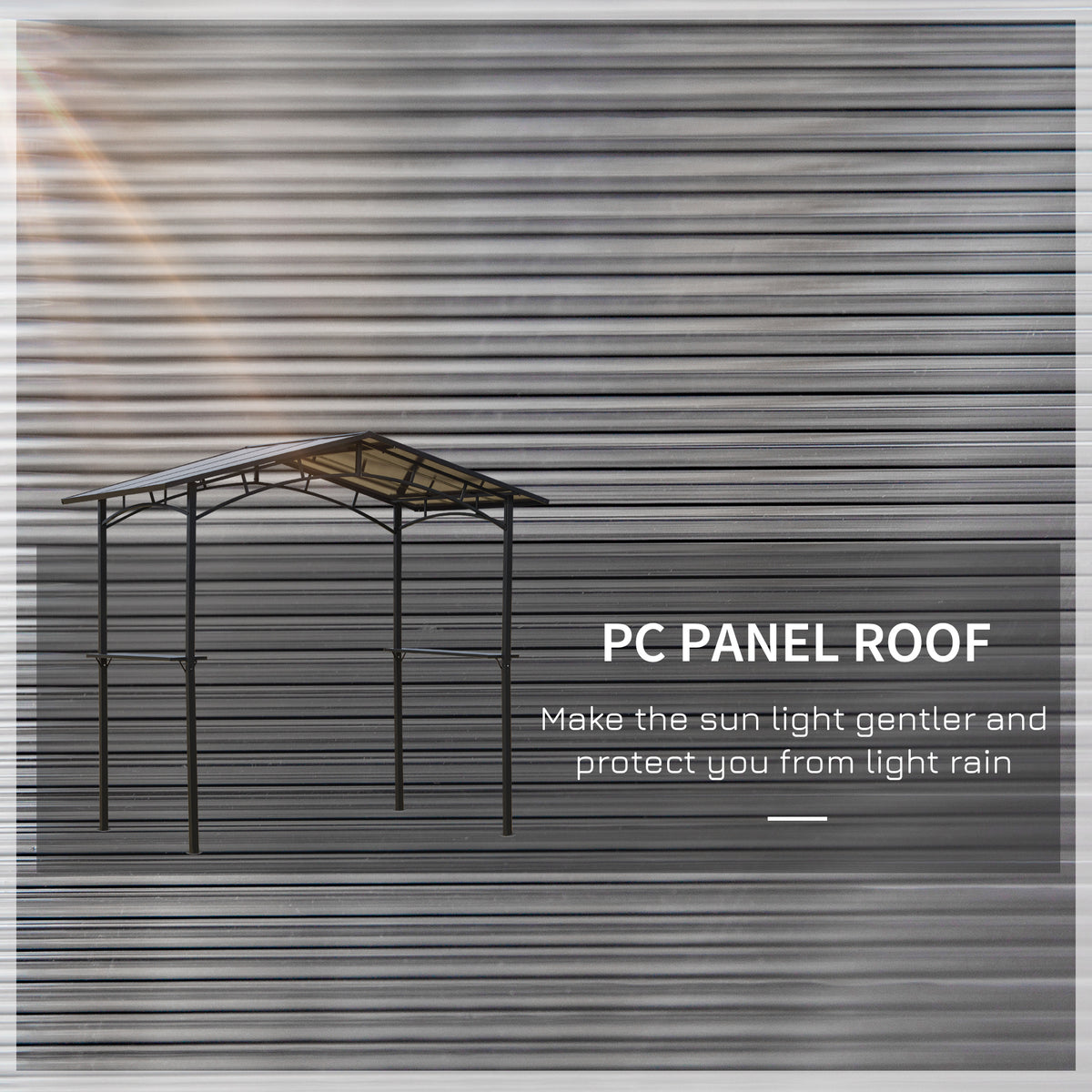 8' x 5' Hardtop Grill Gazebo - Aluminum BBQ Canopy with Shelves-BBQ Grill Gazebos-DECOROLALA