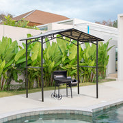 8' x 5' Hardtop Grill Gazebo - Aluminum BBQ Canopy with Shelves-BBQ Grill Gazebos-DECOROLALA