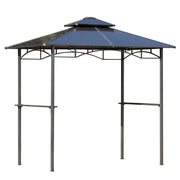 8' x 5' Hardtop Grill Gazebo - Brown Aluminum-DECOROLALA