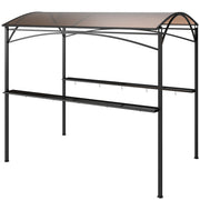 8' x 5' Hardtop Grill Gazebo - Brown PC Roof BBQ Canopy-DECOROLALA