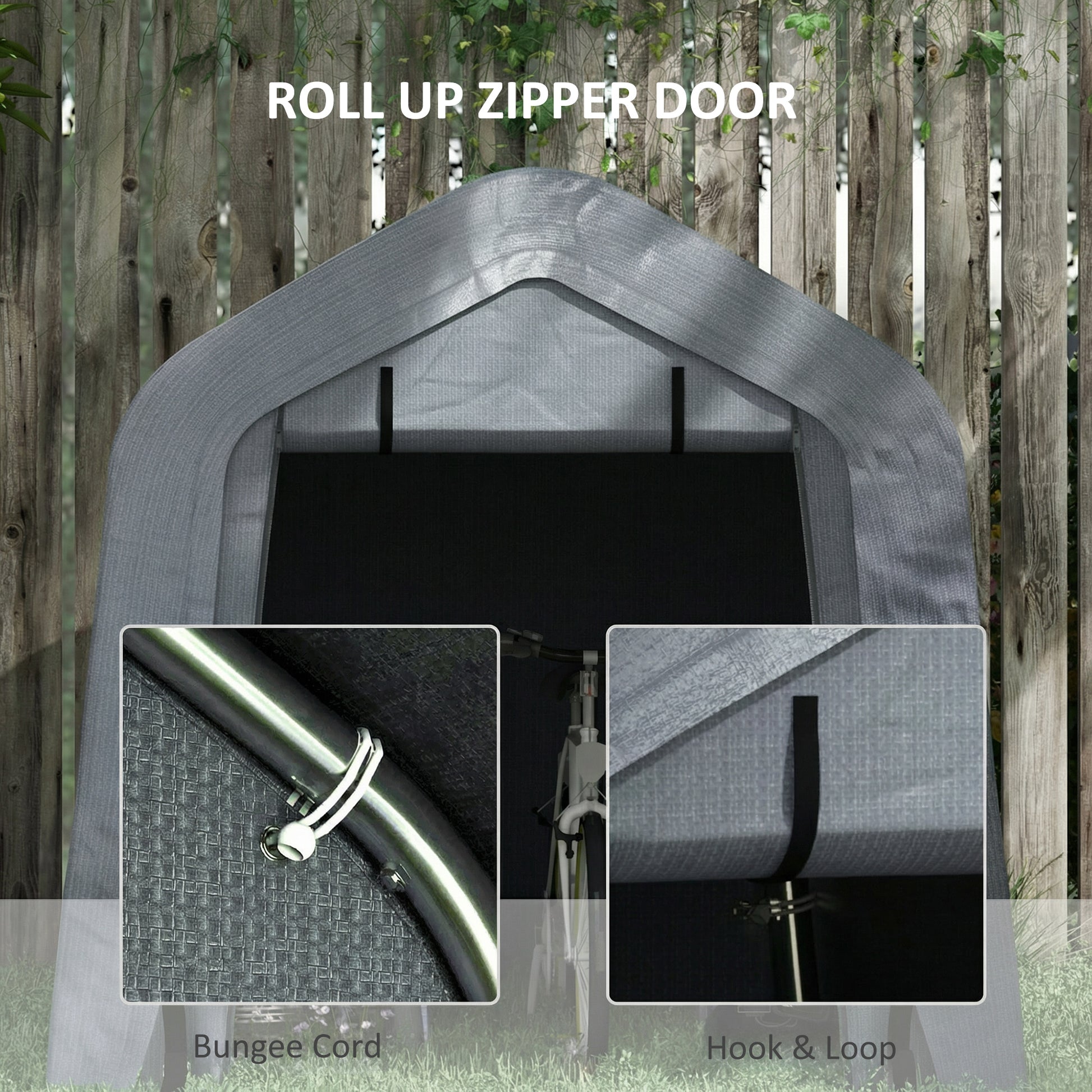 8' x 6' Carport Outdoor Storage Shelter - Dark Grey-Patio & Garden > Wedding & Events Tents > Car Shelters-DECOROLALA