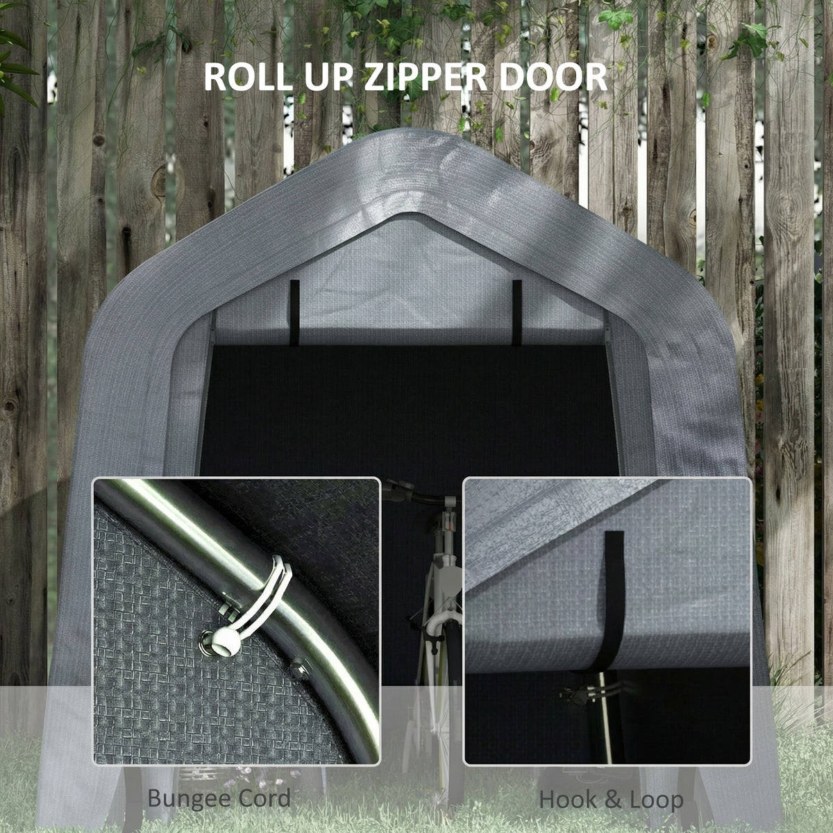 8' x 6' Carport Outdoor Storage Shelter - Dark Grey-Patio & Garden > Wedding & Events Tents > Car Shelters-DECOROLALA