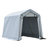 8' x 6' Carport Storage Shelter with Roll-up Door - Grey-DECOROLALA