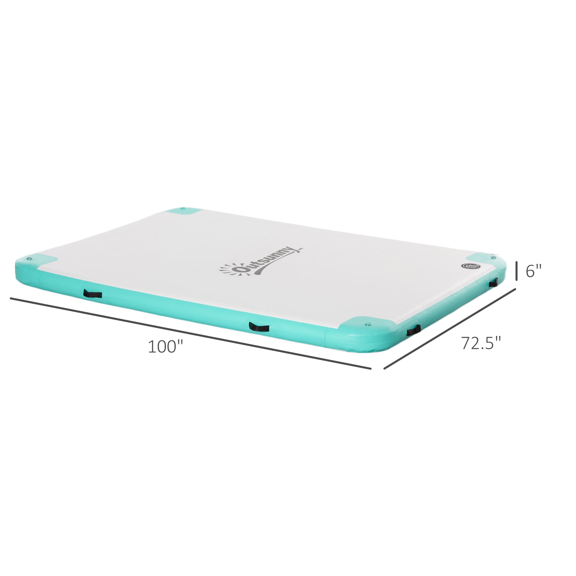 8' x 6' Inflatable Water Floating Dock - Blue & Green-DECOROLALA