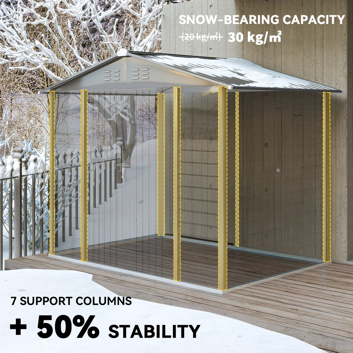 8' x 6' Metal Outdoor Storage Shed - Dark Grey-Storage Sheds-DECOROLALA