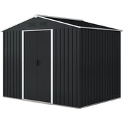 8' x 6' Outdoor Metal Storage Shed - Charcoal Grey-Patio & Garden > Lawn & Garden > Sheds-DECOROLALA