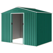 8' x 6' Outdoor Storage Shed - Green Galvanized Steel-Patio & Garden > Lawn & Garden > Sheds-DECOROLALA