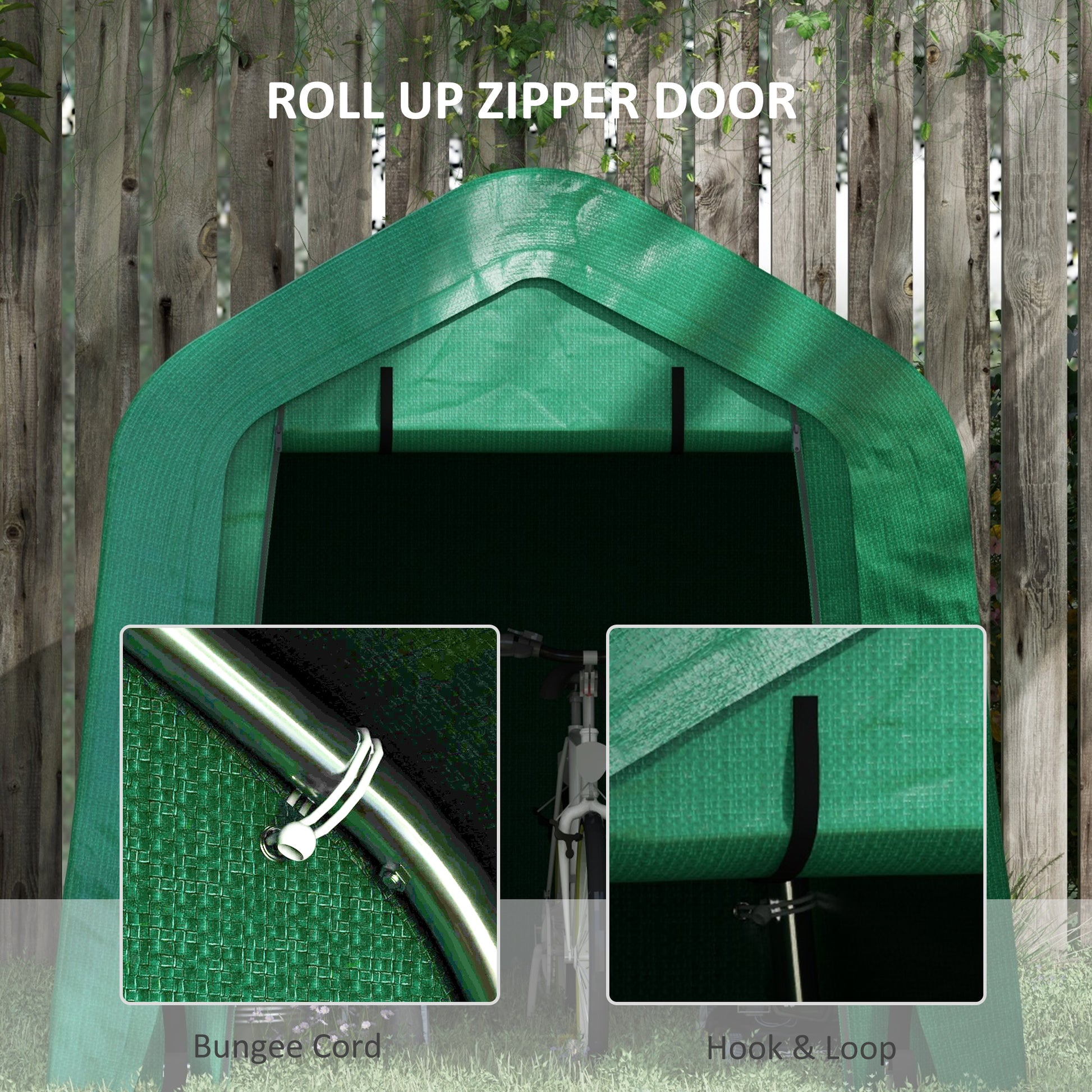 8' x 6' Outdoor Storage Shelter Carport - Green-Patio & Garden > Wedding & Events Tents > Car Shelters-DECOROLALA