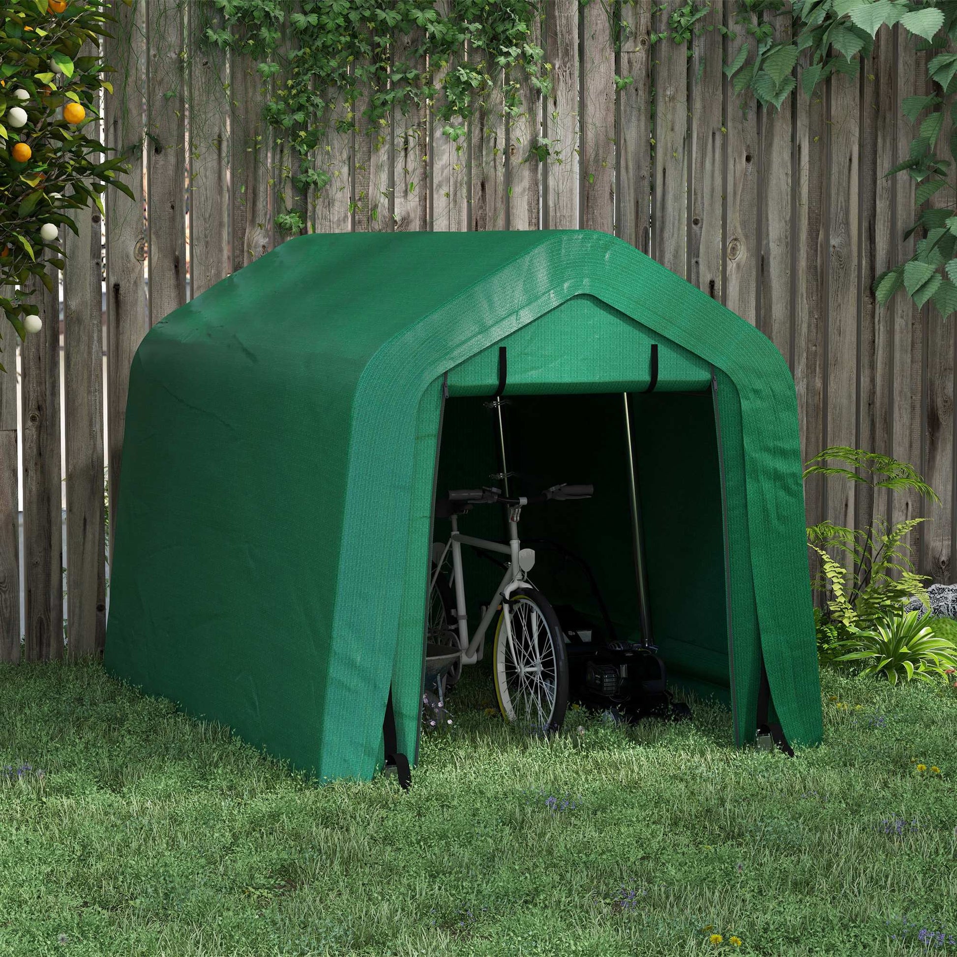 8' x 6' Outdoor Storage Shelter Carport - Green-Patio & Garden > Wedding & Events Tents > Car Shelters-DECOROLALA