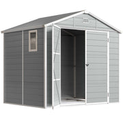 8' x 6' Plastic Garden Storage Shed - Light Grey-Patio & Garden > Lawn & Garden > Sheds-DECOROLALA