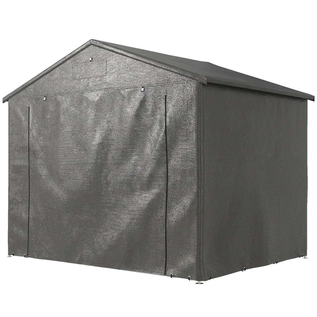 8' x 6' Portable Bike Storage Shed - Dark Grey Metal Frame-Patio & Garden > Lawn & Garden > Sheds > Portable Shed-DECOROLALA