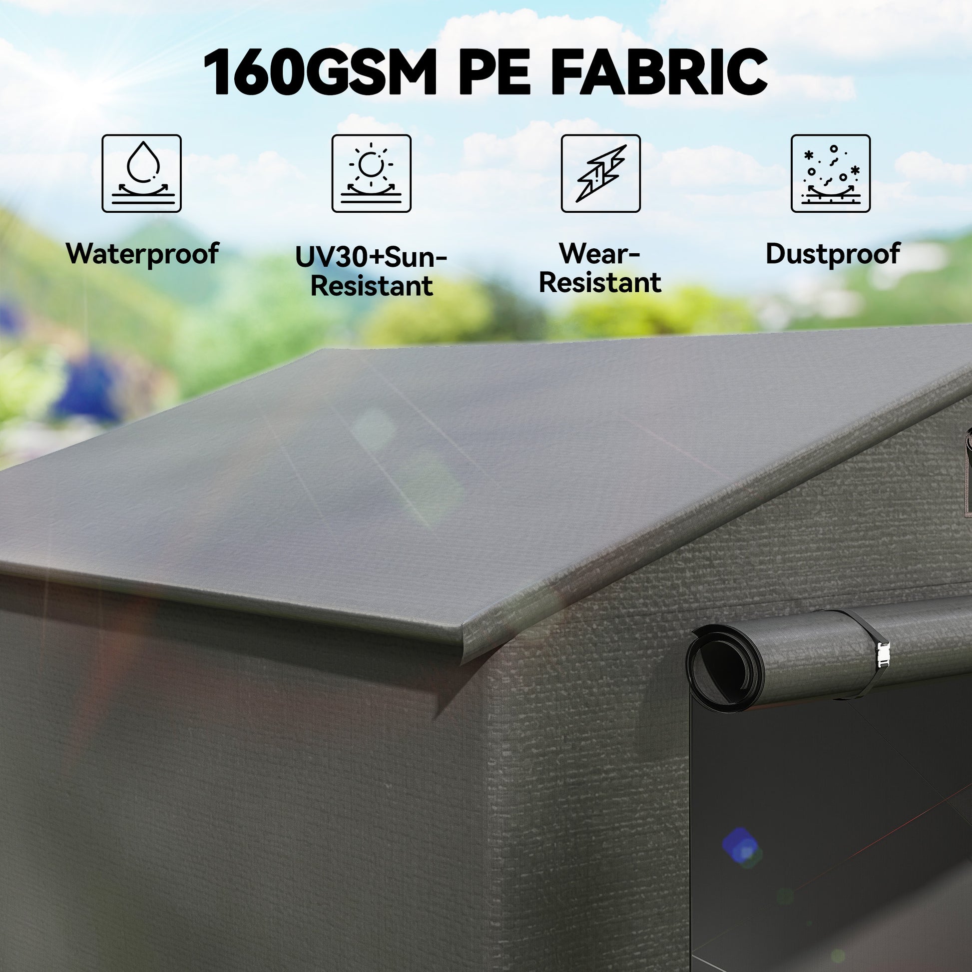 8' x 6' Portable Bike Storage Shed - Dark Grey Metal Frame-Patio & Garden > Lawn & Garden > Sheds > Portable Shed-DECOROLALA