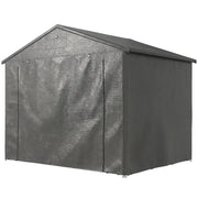 8' x 6' Portable Bike Storage Shed - Dark Grey Metal Frame-Patio & Garden > Lawn & Garden > Sheds > Portable Shed-DECOROLALA