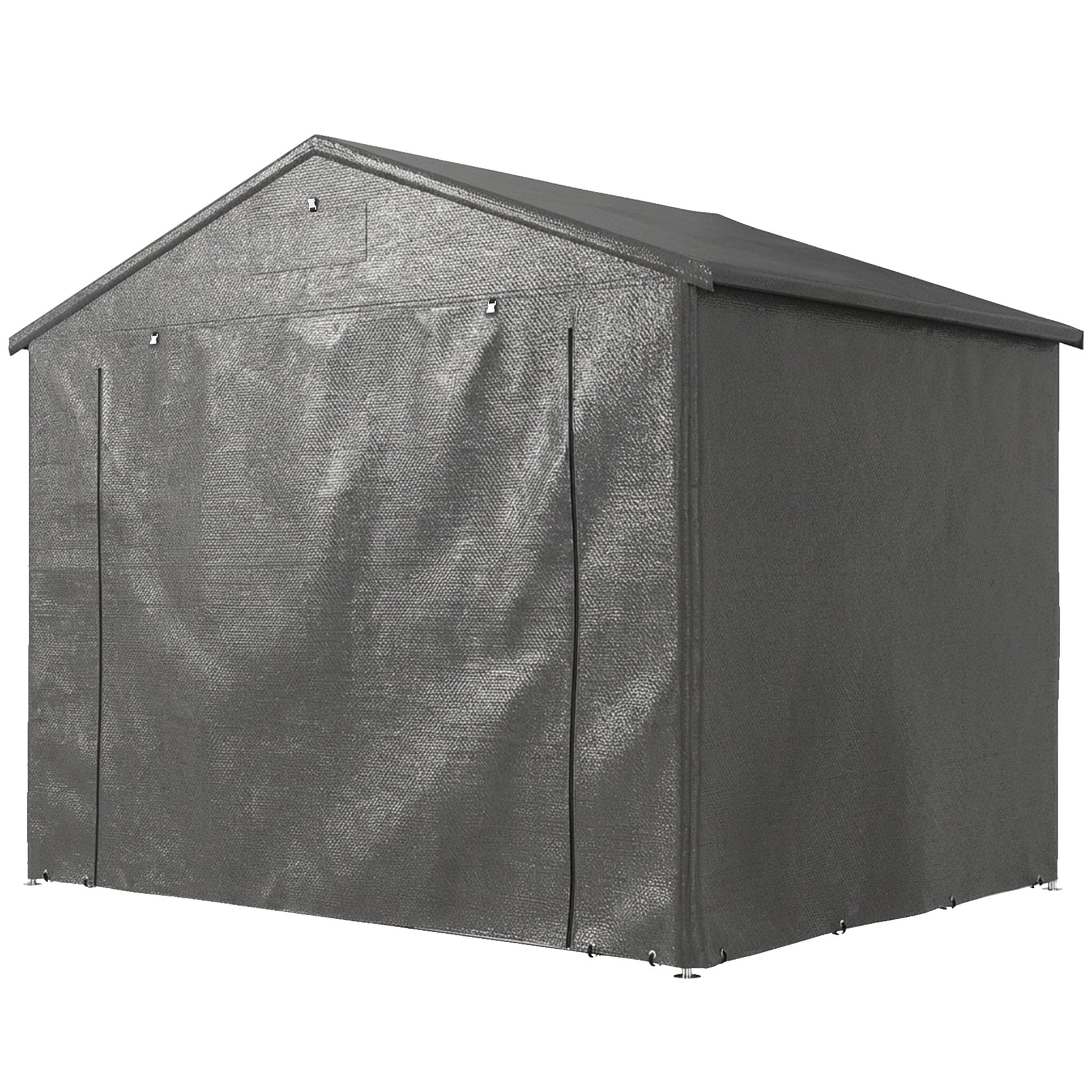 8' x 6' Portable Bike Storage Shed - Dark Grey Metal Frame-Patio & Garden > Lawn & Garden > Sheds > Portable Shed-DECOROLALA
