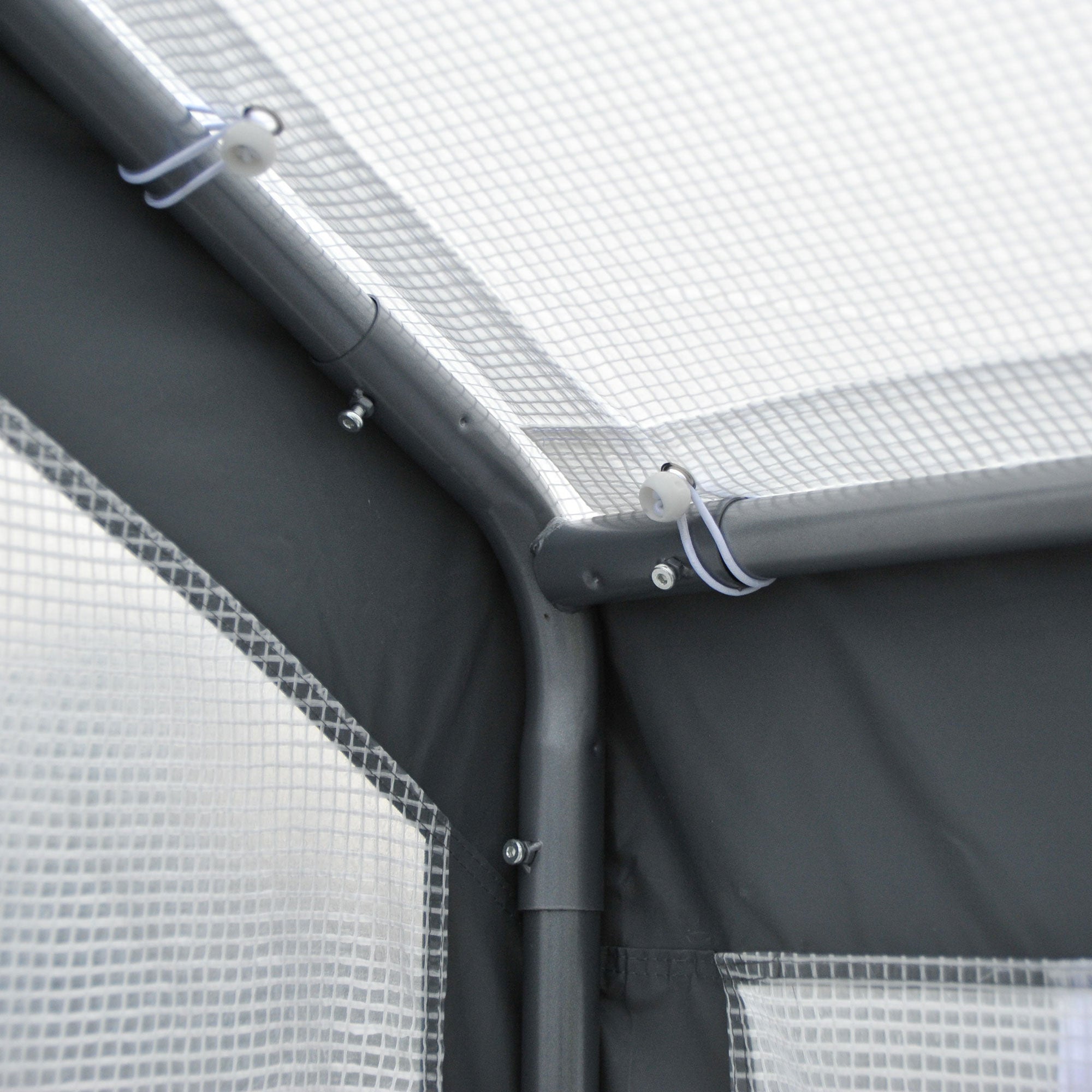 8' x 6' x 7.5' Walk-in Greenhouse - White PE Polytunnel-DECOROLALA