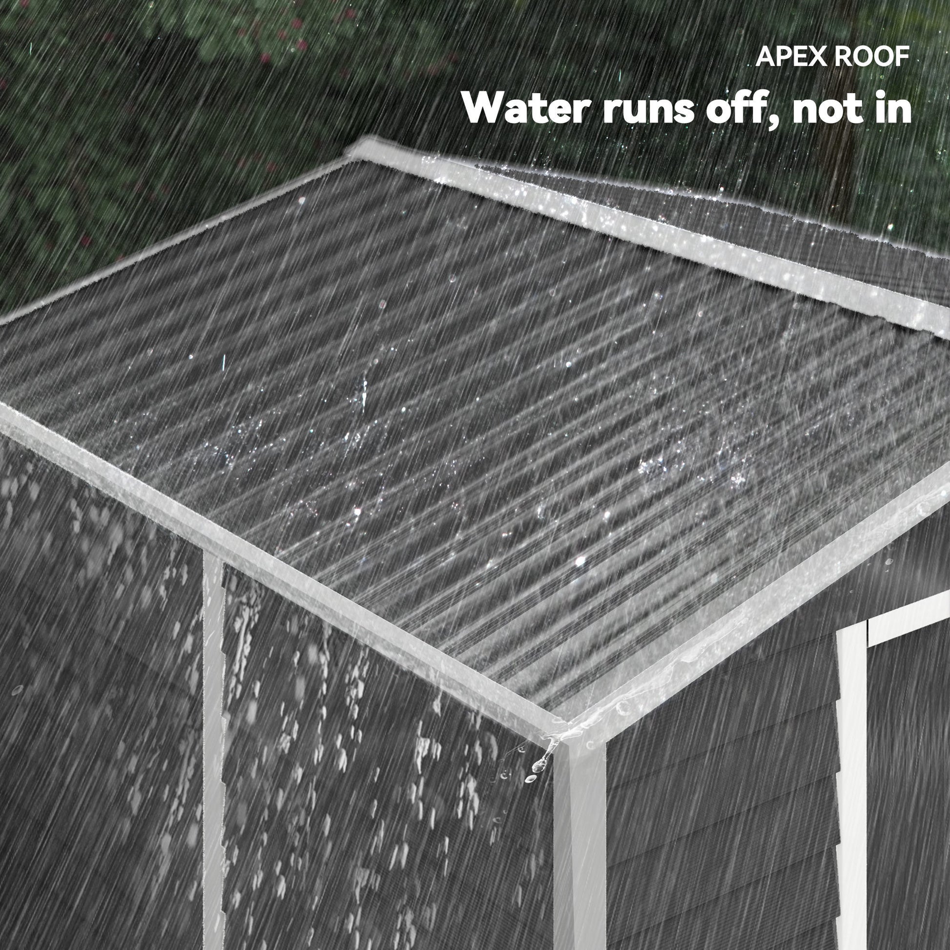 8' x 7' Outdoor Storage Shed - Dark Grey Galvanized Metal-Patio & Garden > Lawn & Garden > Sheds-DECOROLALA